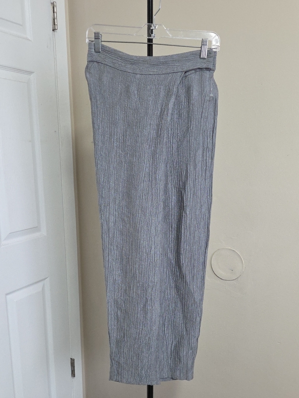 Zara Women's Light Grey Pleated Midi Skirt